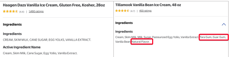 lerealSAl's tweet photo. @BlueSeasSailing guess you don't read their ingredients.
haagen das vs tillamook vanilla. simply no comparison. Moment you add "natural flavors", your product is garbagge! https://t.co/gWClktsGhQ
