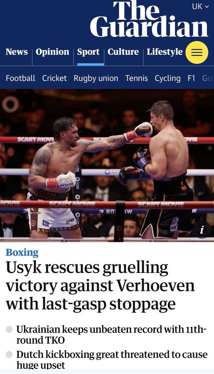 V_V_UK's tweet photo. Ukrainian Usyk avoids shock defeat with 11th round stoppage of Verhoeven. https://t.co/JptWXt6jxv