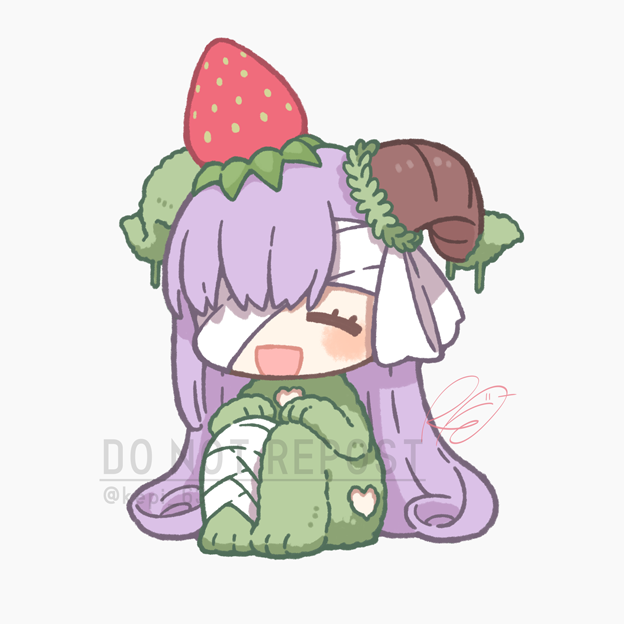「いちごが乗ったお砂糖プロテアちゃんだよ～!」|けぴのイラスト
