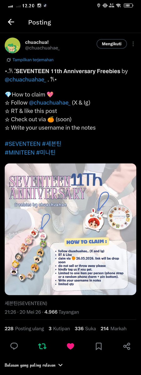 itscoups_96's tweet photo. @chuachuahae_ @pledis_17 Lucunya 😻
Izin ikutan yaa kak 🥰 https://t.co/hAqUpJn3Aj