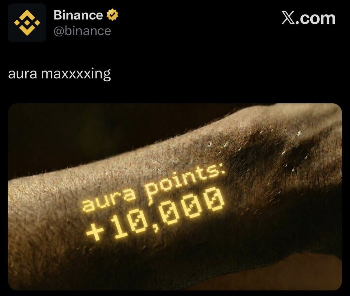Stridz_z's tweet photo. What made $aura hyped up recently is binance tweet (meme)  "aura maxxing" (deleted shortly after though)
$aura spiked from ~$9m to ~$63m

That's a +570% increase in a single day 🤯 🔥 

They made another post hinting aura 

After that sudden hype was over 
It's now back consolidating at ~15m - 20m
Not a drawback but chart correction 
If it were the regular memecoins,it would have crashed below the initial $9m 
Holders (Diamond) are still up 30k+

This shows real and solid project and community behind it
This shows that the community is based AF 

Listing from binance can be anytime from now 
The hints are the evidence, CT won't be ready for the next big wave on $aura

This is not fomo, this is to reveal what you're missing out on 

Get your aura up fam