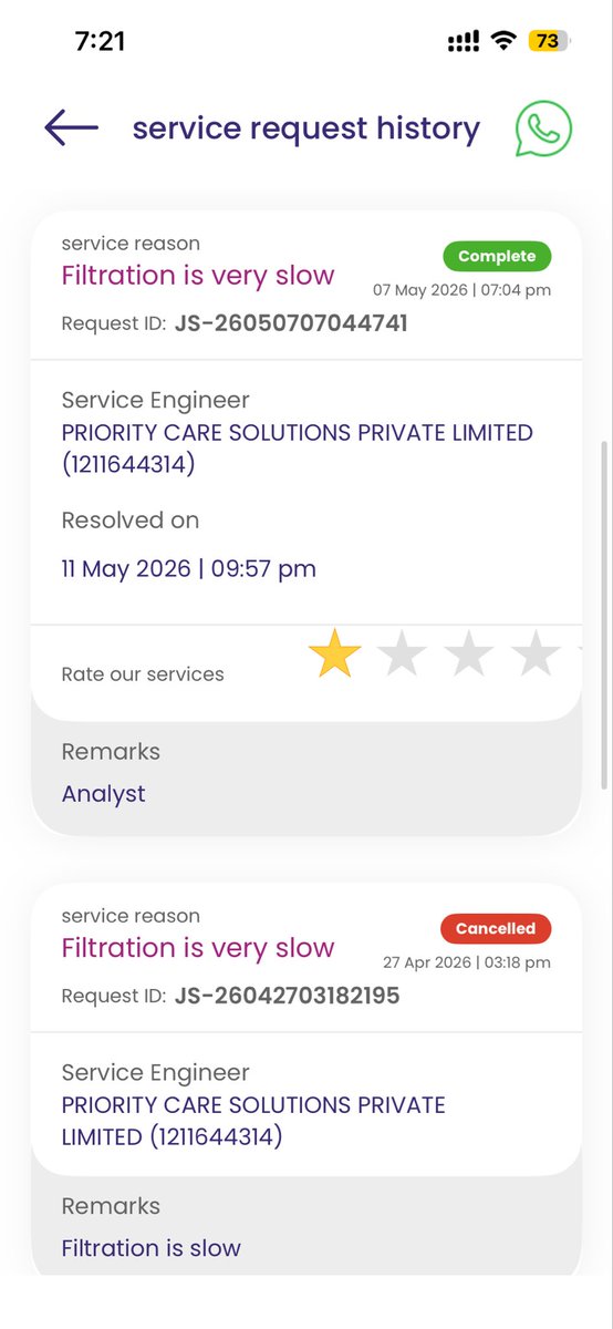 RohanKumar496's tweet photo. @LivpureSmart @Livpure_India Despite multiple assurances since 27 April 2026, still waiting for the service of the Rental RO, Livpure is cheating on people by offering service that they can’t provide.
Drinking water is the right of everyone,but Livpure doesn’t agree with that. https://t.co/WbWzXbjjMy