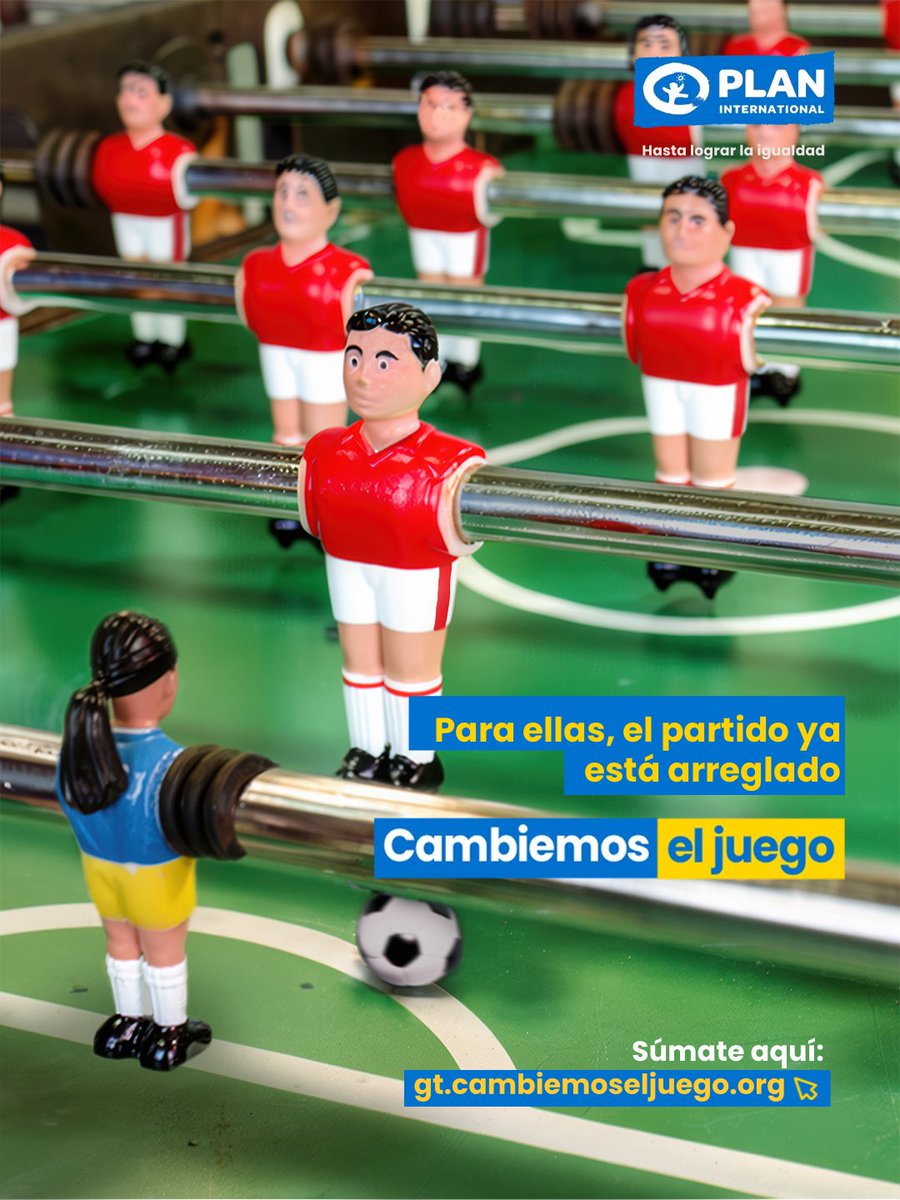 PlanGuatemala's tweet photo. ⚽️ Miles de niñas en Latinoamérica siguen jugando un partido desigual. Llevamos 25 años perdiendo. #CambiemosElJuego https://t.co/h4PnCI4tg0