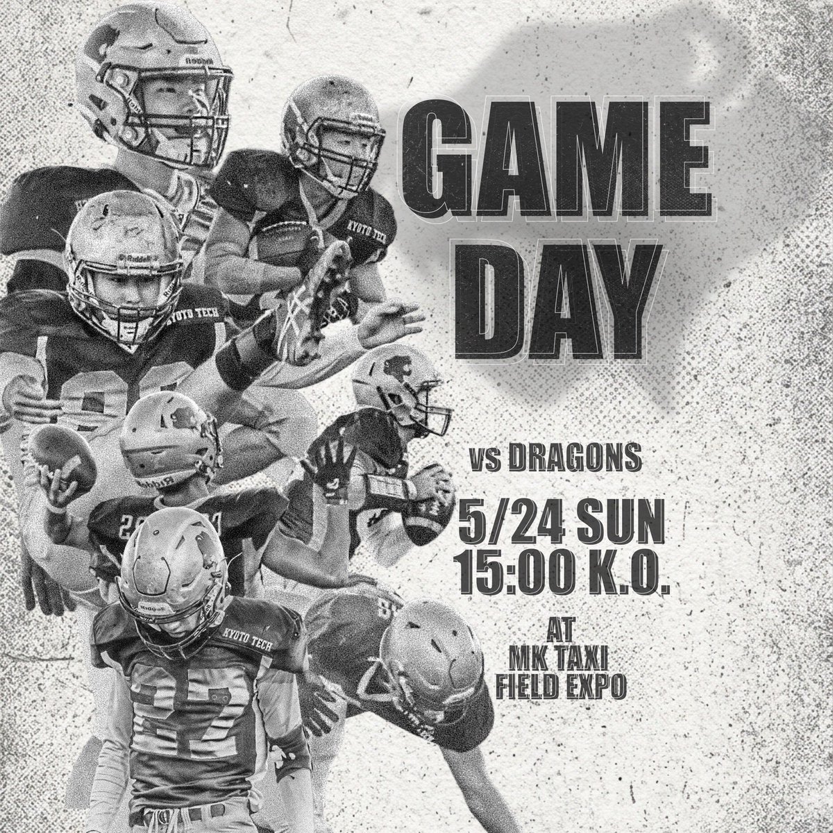 KitCougars's tweet photo. 【春季公式戦】
大阪教育大学戦当日！！
5/24(日) 15:00KickOff
vs大阪教育大学
@MK TAXI FIELD EXPO
🟡有観客試合

ご声援のほどよろしくお願いします！！

【アクセス】
https://t.co/PS5cp5Cy2G

@kcafl_moriagetai
#COUGARS
#京都工芸繊維大学
#アメフトを止めるな https://t.co/FUCGaFVn4M