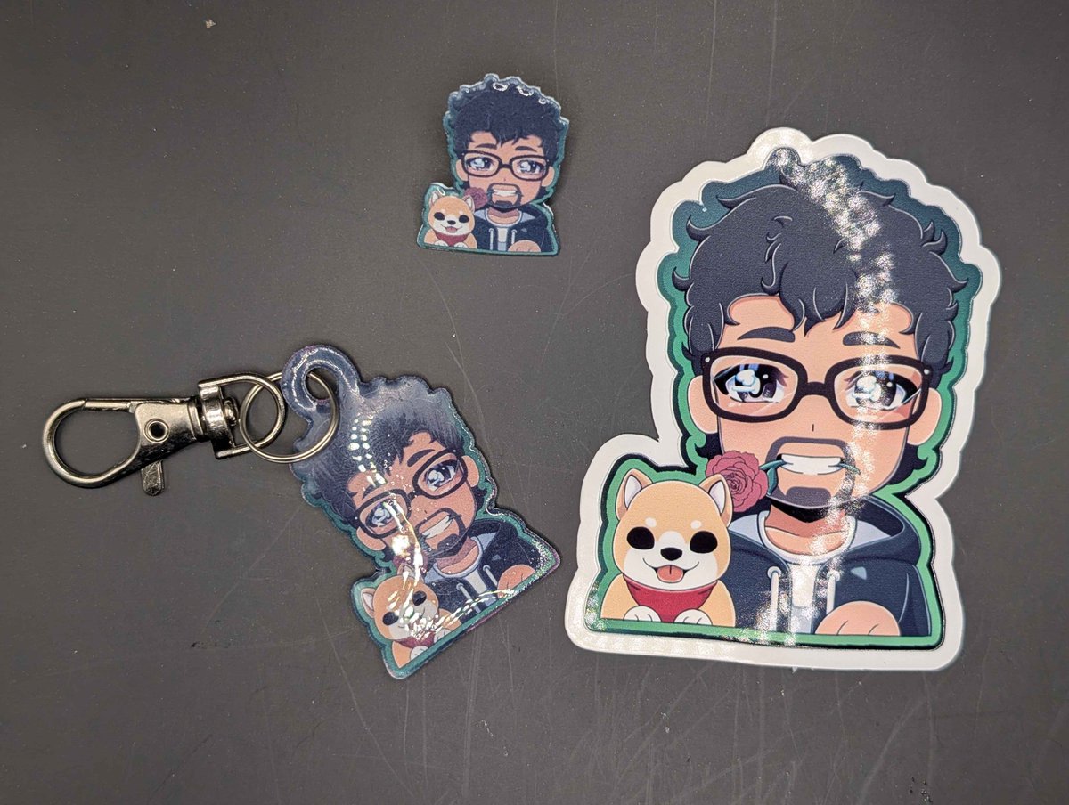 StellarBears's tweet photo. Featuring @RayNarvaezJr in our Vtuber Merch Combo!
Wait, hold on, he's not a-- never mind.
Each combo comes with 1 Keychain, Pin, and vinyl sticker! Art by @PandaWandaz https://t.co/Zyb4UhdT2l https://t.co/T3OHdeTjKQ
