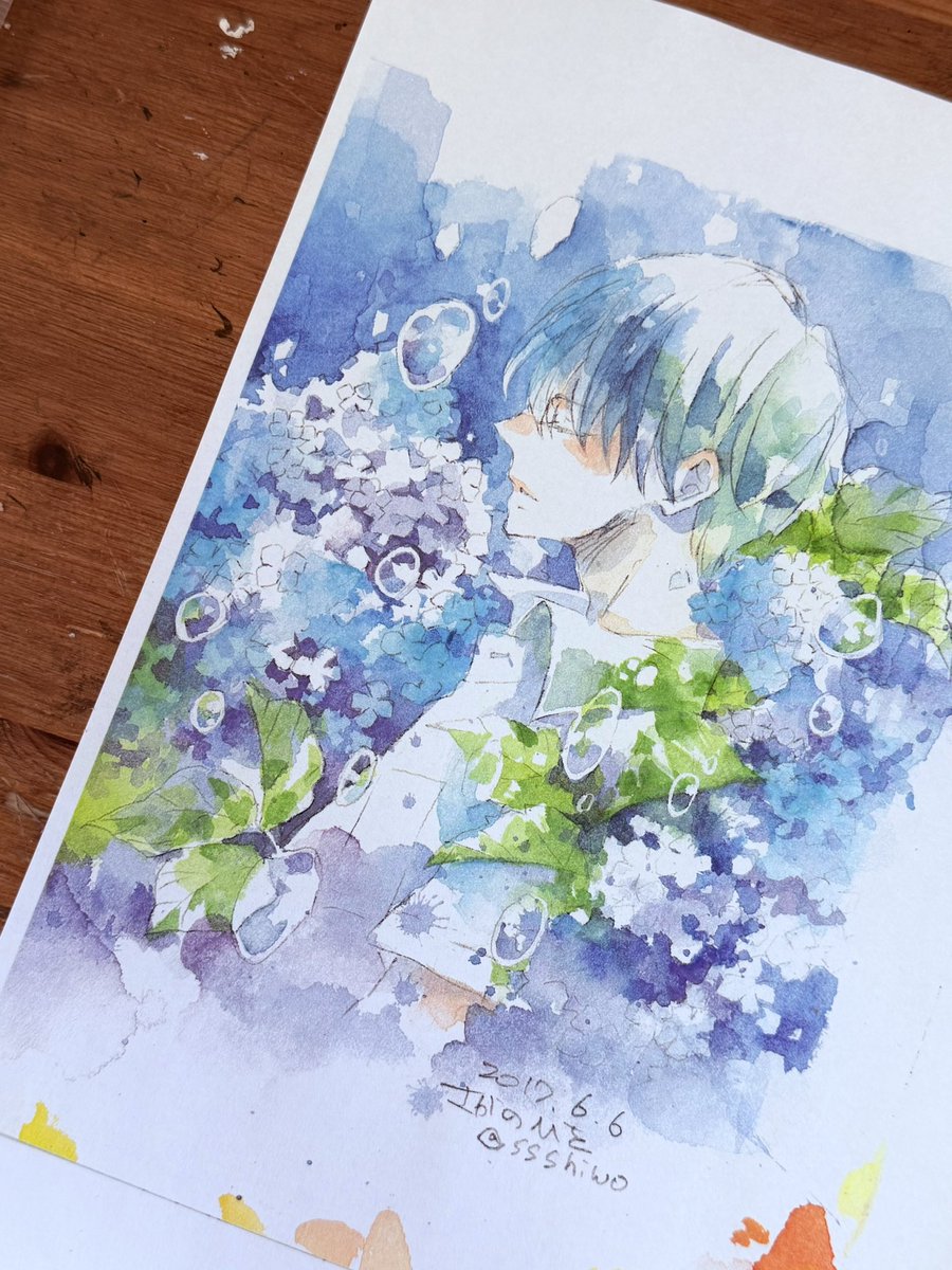 「おはようございます 昨日の水彩工程沢山反応ありがとうございました 水彩まとめてる」|さがのひを 俺可愛続編連載中のイラスト