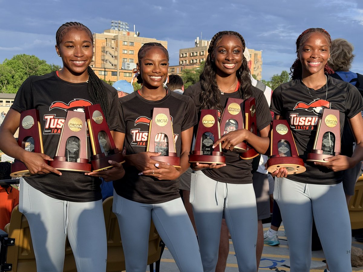 TusculumSports's tweet photo. A day to remember for @tusculumxctf at the @NCAADII Outdoor Track &amp; Field Championship. Six All-America performances. Two national championships. And fifth in the nation by the Fab Four. #WeArePioneers #PioneerUP 

Read all about it here: https://t.co/gprlYNqvii https://t.co/1UO1F3Qwlb