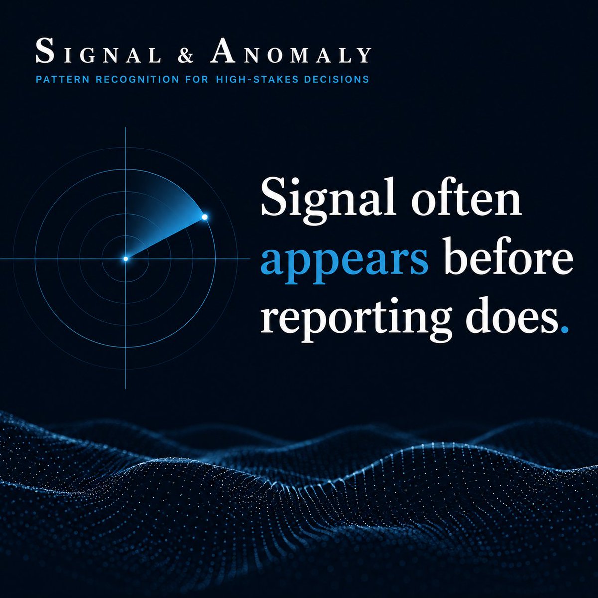 Signal & Anomaly (@SignalAnomalyHQ) / Posts / X