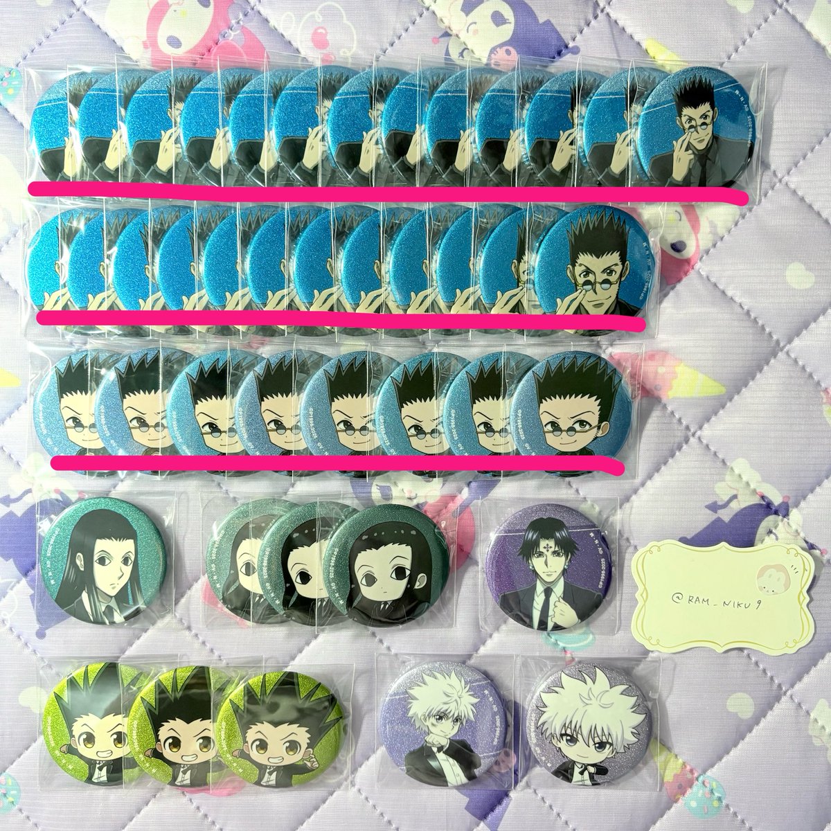 RAM_NIKU9's tweet photo. 【交換】【譲渡】HUNTER×HUNTER ハンターハンター HUNTER × HUNTER 缶バッジ 

【求】同異種フェイタン 
【譲】画像参照

比率違要相談◎/同異種なんでも検討◎
お断りする場合もございますのでご了承ください！
赤線譲渡⭕️ALT
検索からでもお気軽にお声掛けください🤍⟡ https://t.co/035DzAxSDe
