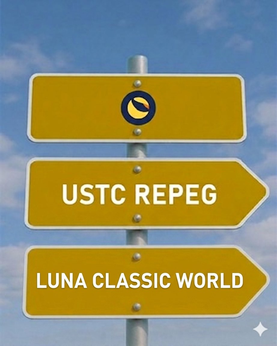 LunaClassWorld's tweet photo. We need $USTC 1$ Repeg🔥🚀🌕

In the Terra Classic chain, all roads lead to USTC Repeg. 

When USTC is fixed, $LUNC can rise parabolically.🔥🚀🌕

#LUNCcommunity
 #TerraClassic #LUNC #USTC #LCW #BURN #REPEG #MOON https://t.co/uaJDYKy6Gg