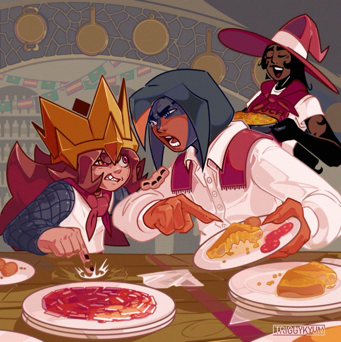 TriggyKyun's tweet photo. I'M ALIVE!!

I'll be fully free in a few months, but for now have this piece for the Newgrounds International collab! :)

Love you! https://t.co/zi2ZBGTXAu