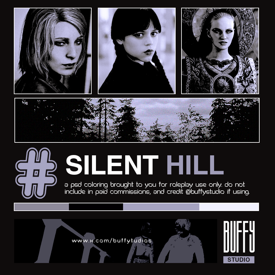buffystudios's tweet photo. ( PSD #5 ) :  ➤ SILENT HILL, by buffystudio. FREE light contrast psd / credits are mandatory. https://t.co/1oy9XRoRds https://t.co/pvRKn4x694