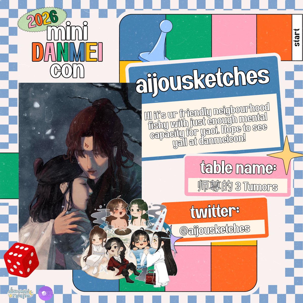 danmeirealm's tweet photo. 🎮 MEET OUR ARTISTS 

A random encounter appears! You meet aijousketches, your friendly neighborhood fishy with just enough mental capacity left for Yaoi 💥 Stop by their booth at Mini Danmei Con 2026!🎲

X: @aijousketches
 
#MiniDanmeiCon2026 #DanmeiPH https://t.co/efRYqrtJAX