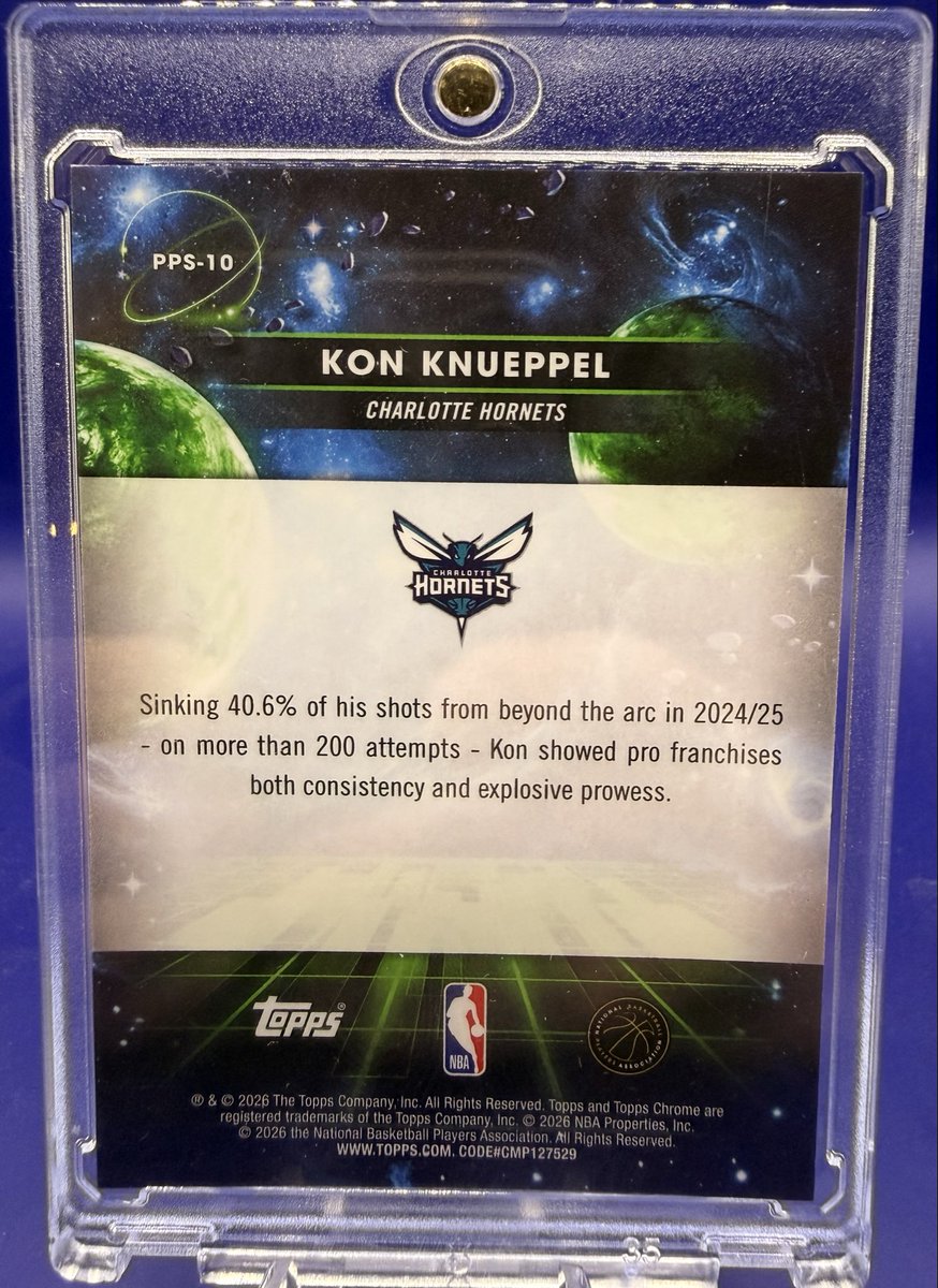 SellThenThink's tweet photo. 2025-26 Topps Cosmic Chrome Kon Knueppel Sun Case Hit SSP 

$230 shipped obo https://t.co/eYlnnxRfDc
