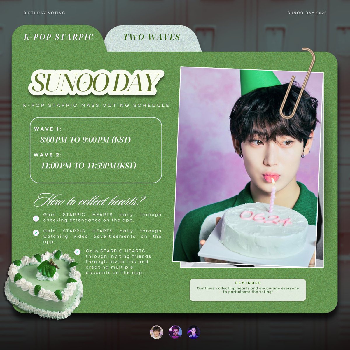 Team_Sunoo's tweet photo. 🗳️ | 260524 • MV SCHEDULE

Kindly take note of the following FINAL Mass Voting schedule on K-POP STARPIC today:

🗓️: May 24, 2026

▸ WAVE 1
⏰ 8:00PM ~ 9:00PM (KST)
▸ WAVE 2
⏰ 11:00PM ~ 11:59PM (KST)

🎯 Goal: Rank 1
🏆: Donation under the artist's name

🗓️ ENDS TODAY, 11:59PM (KST)

📁 Tutorials: https://t.co/LFz2fEN3eF

ALL OUT FOR SUNOO 
#VoteforSunoo #엔하이픈_선우 
#김선우 #ENHYPEN_SUNOO #SUNOO @ENHYPEN_members @ENHYPEN