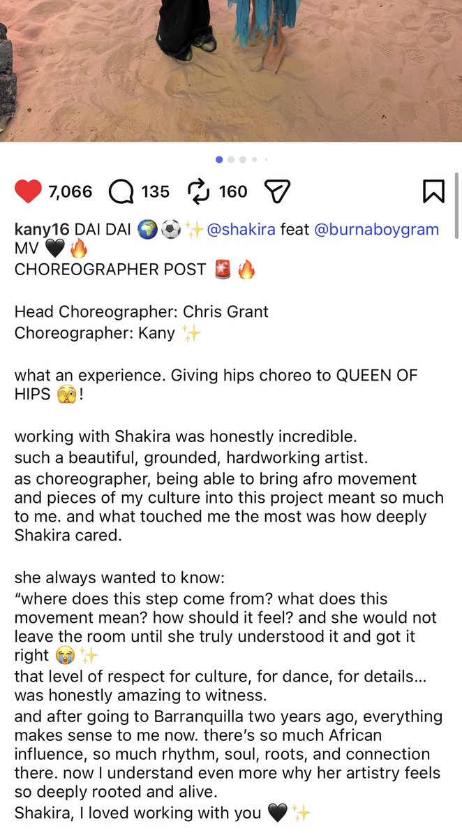 shakbase's tweet photo. “working with Shakira was honestly incredible. such a beautiful, grounded, hardworking artist” @shakira Choreographer: Kany https://t.co/iR54AydrXC