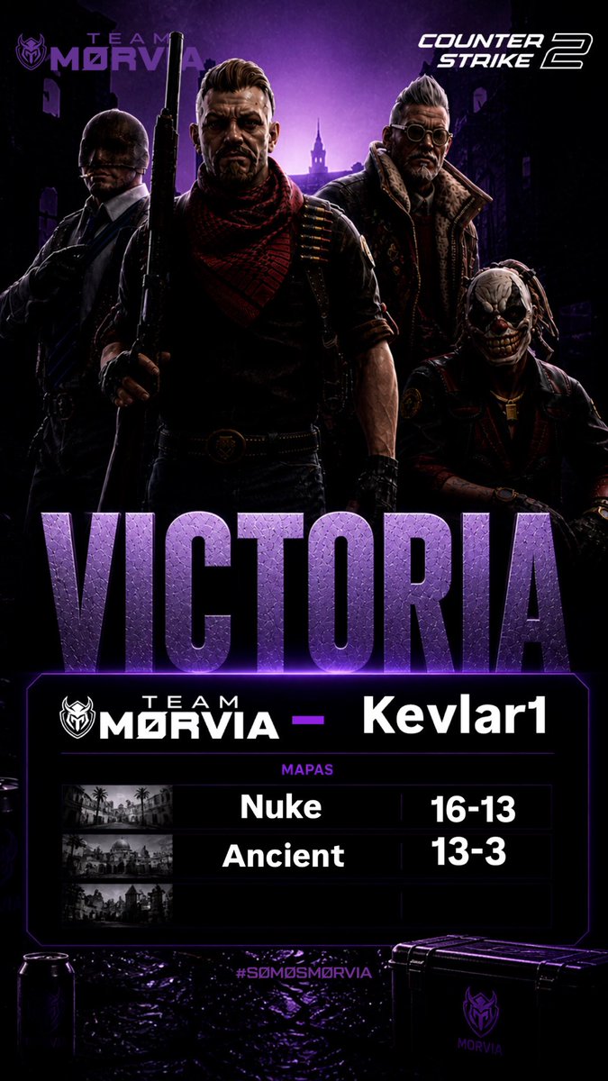 MorviaTeam's tweet photo. Nos llevamos el BO3 por 2-0 frente a KEVLAR1

16-13✅
13-3  ✅ https://t.co/JKa1on8kVk