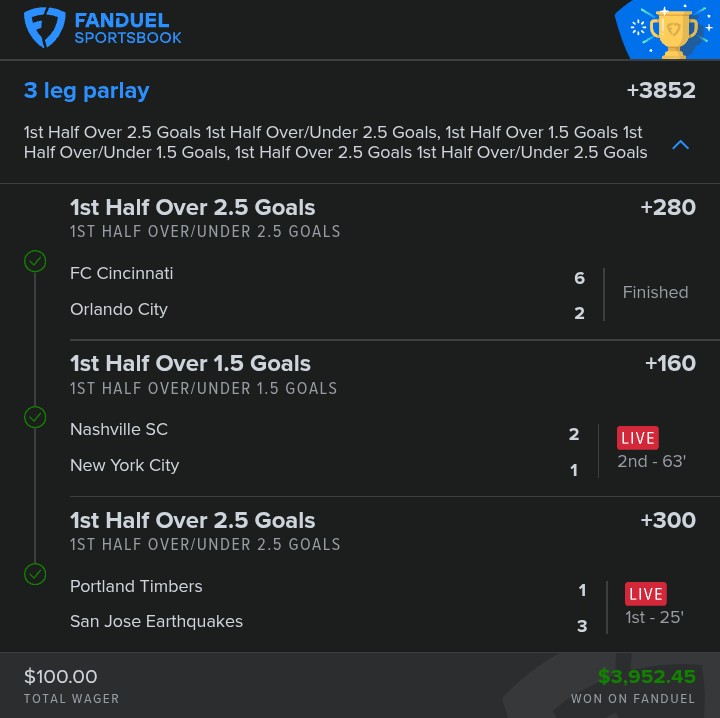 thatotherblckg's tweet photo. It was only right I hit a 3 man as an early birthday gift to myself 😂

Thank you @MLS
We appreciate you in @BetrDaysVIP 

#BetrDaysVIP
#GamblingX https://t.co/LtPLv3xVLU