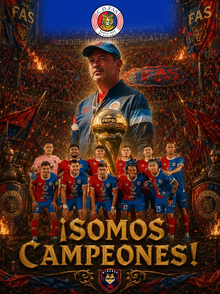 HinchasDeFAS's tweet photo. ¡SOMOS CAMPEONES!
¡SOMOS CAMPEONES!
¡SOMOS CAMPEONES

LA CORONA 20 RUMBO A SANTA ANA.

¡SOMOS LOS ÚNICOS REYES DE COPAS!

🔴🐯🔵🏆. https://t.co/gNobwKxCEj