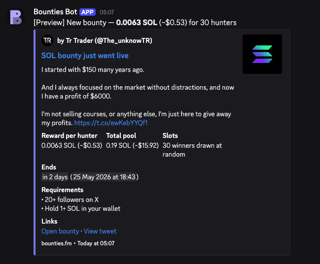 Bounties tweet media