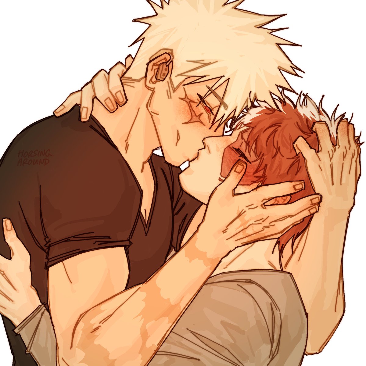 horsinqaround's tweet photo. tdbk kissy for kiss day ???? 🙈 https://t.co/9ttZyBogjT