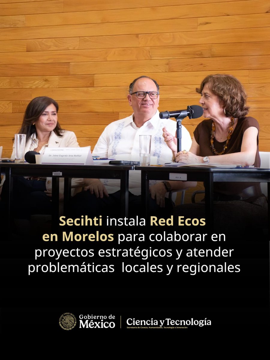 Secihti_Mx's tweet photo. En Morelos, la secretaria #Secihti @rosauraRuiz4, se reunió con integrantes de la #RedEcos de ese esatdo, donde presentó proyectos estratégicos que conduce Secihti para fortalecer la soberanía científica-tecnológica y atender problemáticas locales y nacionales. ➡️1/4 https://t.co/K0peIf4jp6
