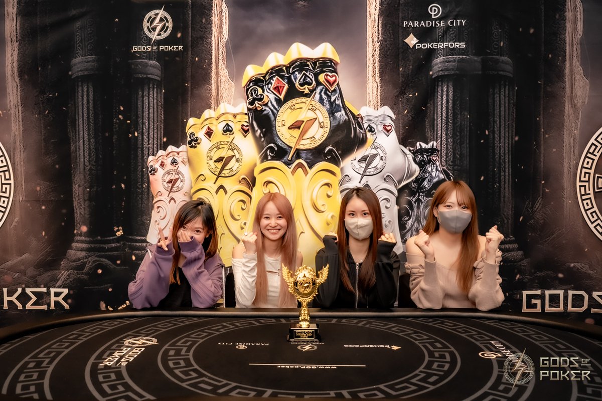 godsofpokerjp's tweet photo. Aphrodite's Event (Women's) 
優勝　Mayuka Inoue
2位　Mika Yamanaka　
3位　Sae Kubota

（敬称略）

ITMリストはコチラ↓↓↓　
https://t.co/AxXnCu4PzD
#GodsOfPoker #GOPIncheon2026 https://t.co/e19Zemf2BH
