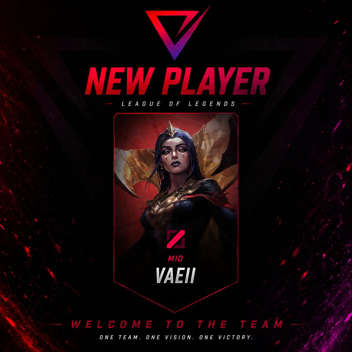 Pyramid_IV's tweet photo. We’re excited to officially welcome VAEII to Pyramid IV as our new Mid Laner! 🔥

A talented player with huge potential and a strong drive to compete at the highest level.
We can’t wait to see what’s coming next together on the Rift.⚔️
Welcome to the squad, VAEII!🖤
@VAEII_lol https://t.co/BDJwCPlaor