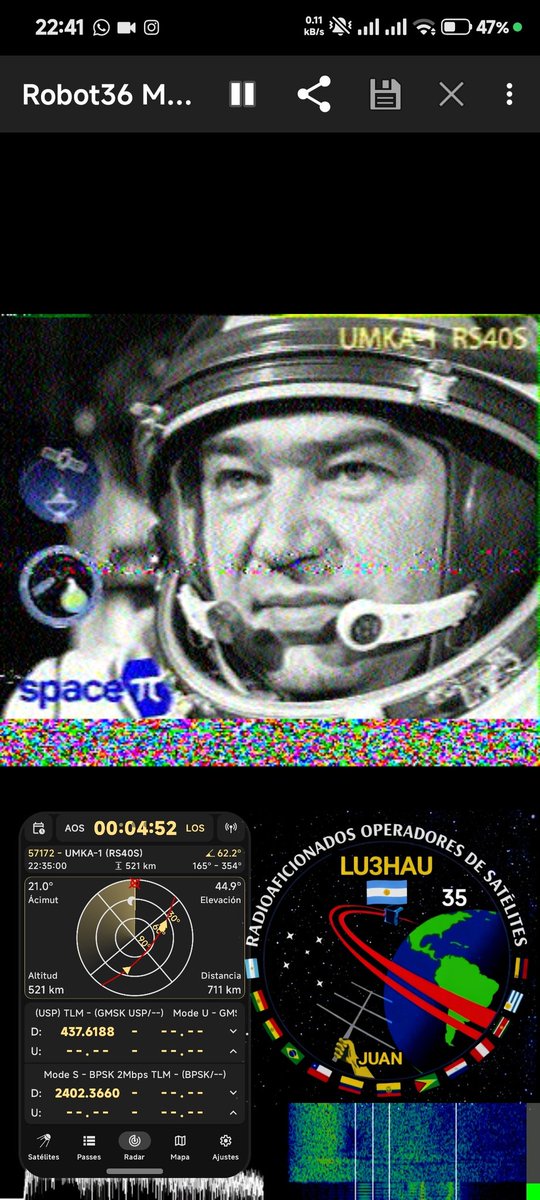 LU3HAU's tweet photo. Umka 1 over 🇦🇷
Elev max 62°
24/05/2026
01:37 UTC
UV5R + Moxon

#SSTV #UMKA1 #RS40S #SpacePi #УмКА1 #Moxon #look4sat #Robot36 https://t.co/AnwKKinUe0