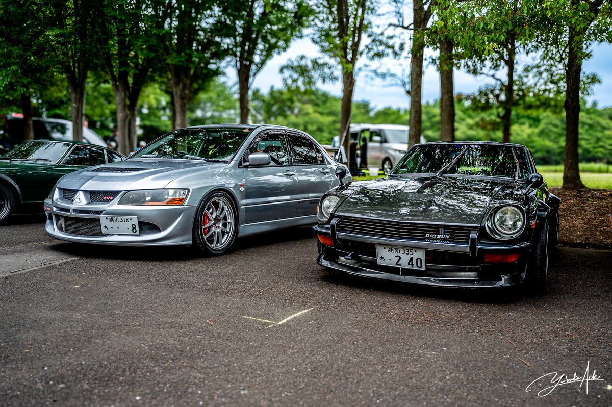 yusuke386's tweet photo. 昨日は、@yasaimeijin0240 さんからお誘いがあり、ノージャンルカーミーティングに参加。#S30Z は日本の工業品の芸術品！完成されたデザインに魅了されました！ご厚意で、芝生の上で撮影させて頂きました。

#藤沢市
#S30Z
#240Z
#CT9A
#EVO8MR
#EVO8
#Nissan
#Mitsubishi
#JDM
#オフ会
#Nikon_Light https://t.co/2Bz8a6iEgk