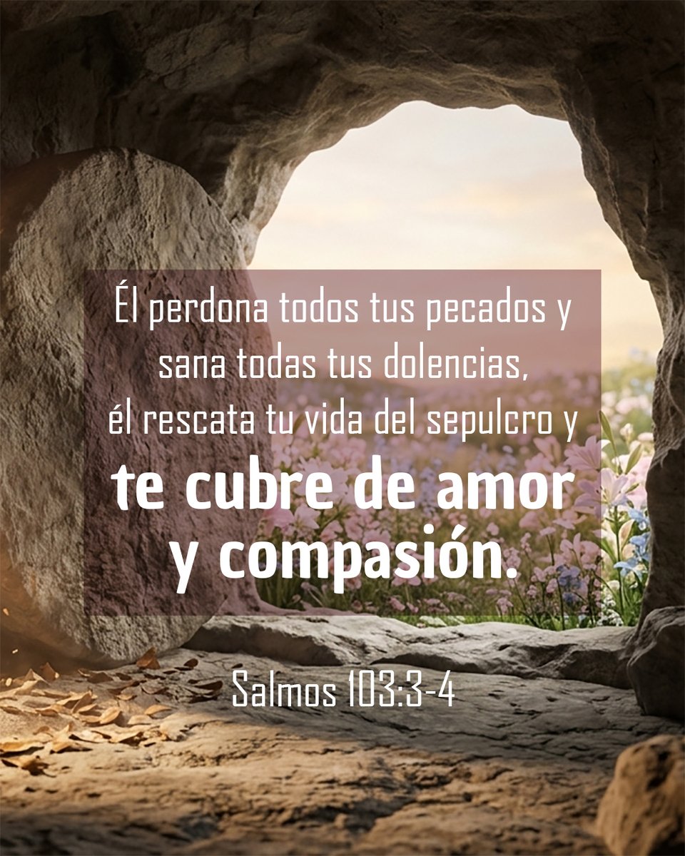 CercaEsta's tweet photo. Él perdona todos tus pecados y sana todas tus dolencias;  él rescata tu vida del sepulcro y te cubre de amor y compasión— Salmos 103:3-4

#perdonar #pecar #sanar #doler #sepulcro https://t.co/Uk97dFXKRq