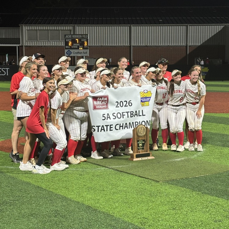 CardAthletics's tweet photo. How bout your 5A State Softball Champions! Congrats to Coach Shirey and his ladies! #CardinalNation https://t.co/nl5FIO97MS