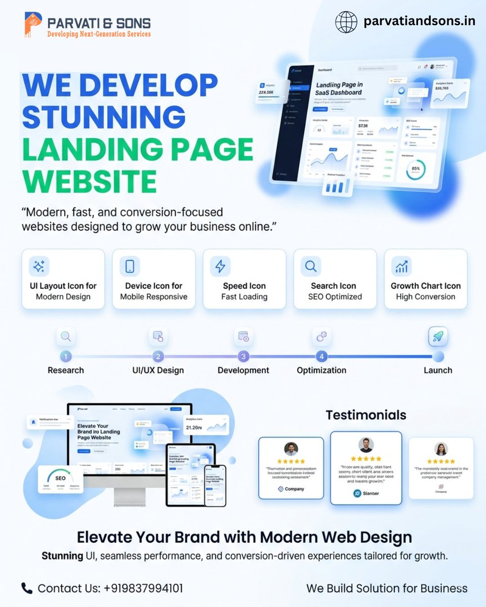 AndParvati's tweet photo. 🌐 Parvati and Sons creates high-converting landing page websites that boost visibility, engagement, and business success online. #WebDesign #BusinessGrowth #SEOOptimized #LandingPage #DigitalBranding https://t.co/xVImfF3KfP