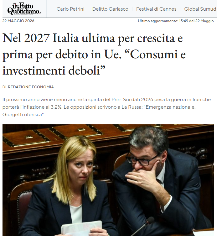 Misurelli77's tweet photo. Avvisate Giorgia, quella che fa la spesa ogni sabato con 12 uomini di scorta e 15 k al mese  dal 28 aprile 2006. E dopo 4 anni del tuo governo,  sei ultima per crescita e prima per debito, la colpa è tua e di quei inadeguati e incompetenti Ministri che tu hai voluto. https://t.co/an4QF9v6zD