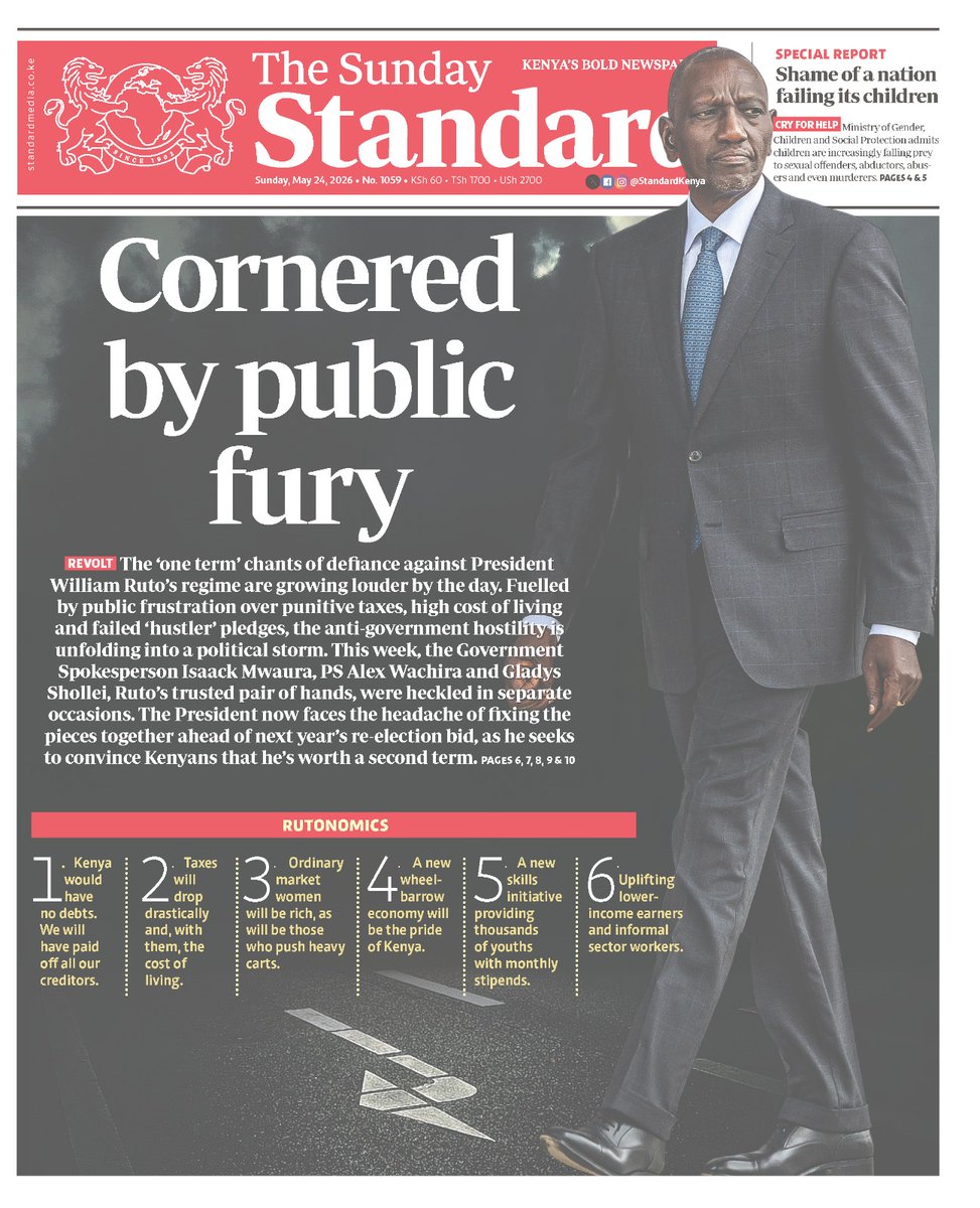 _James041's tweet photo. ' Cornered by Public fury'

Next time the headlines will read,

" Cornered in Statehouse, caned and frog marched to Kamiti Prison by angry Kenyans." https://t.co/natES8xmGo