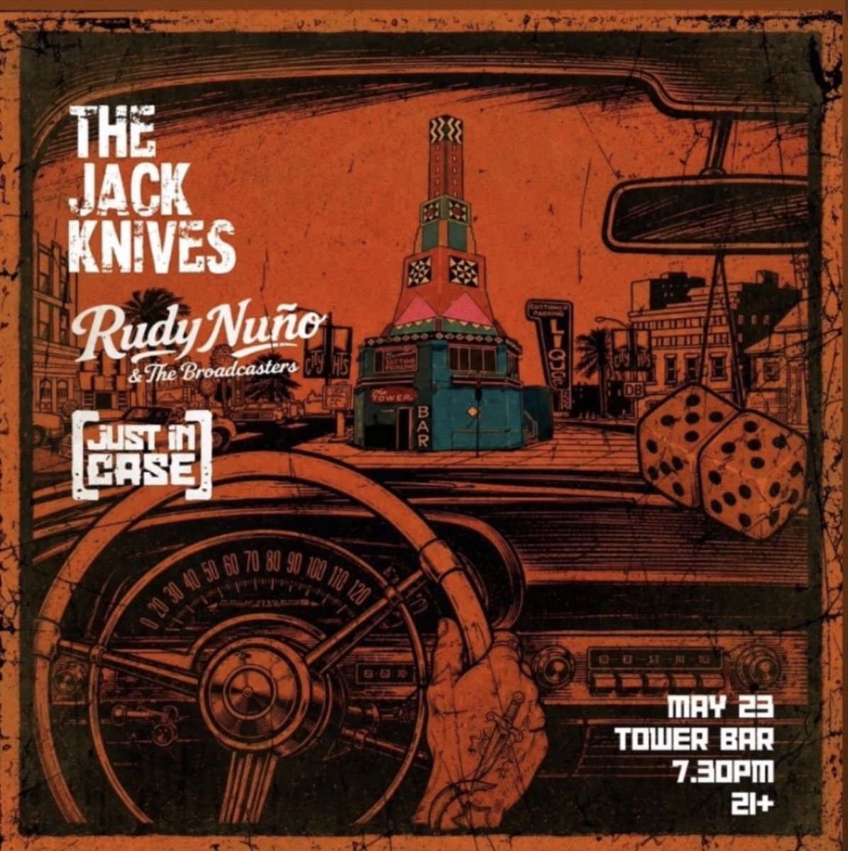 RdubRecordings's tweet photo. The Jack Knives | Just In Case | Rudy Buno &amp; The Broadcasters live at Tower Bar tonight! #JIC #TheJackKnives #RudyNuno #TowerBar https://t.co/E67MPFsSXW