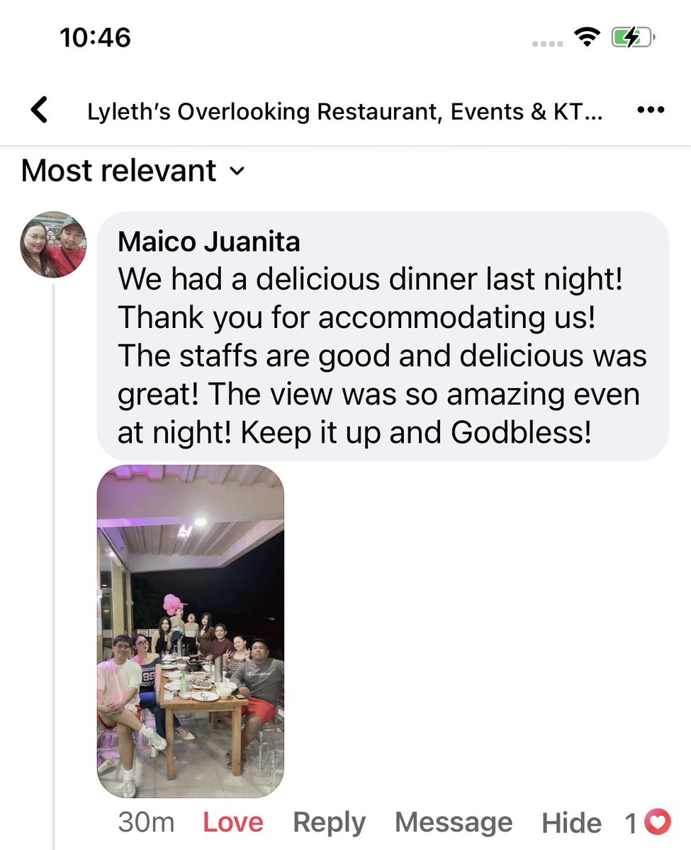 LylethP's tweet photo. “We had a delicious dinner last night! Thank you for accommodating us! The staffs are good and delicious was great! The view was so amazing even at night! Keep it up and Godbless!”

#lylethsgoodfeedback #tagayatayrestaurant #GreatFood #GreatView #GreatStaff https://t.co/5Md2gNI5ey