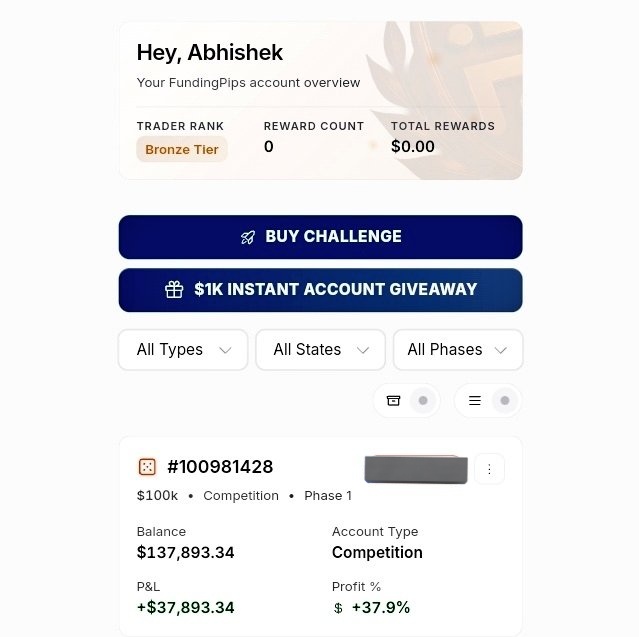 ft_crypto02's tweet photo. Imagine waking up one day and seeing a $100K funded account in your dashboard.🤯

After years of struggling, failing, and getting doubted by everyone, One opportunity can genuinely change a trader’s life.😭

Only happens if the CEO gives me one. 🤝
@FundingPips @Khldfx @avikkfp https://t.co/jZ30jAY0vU
