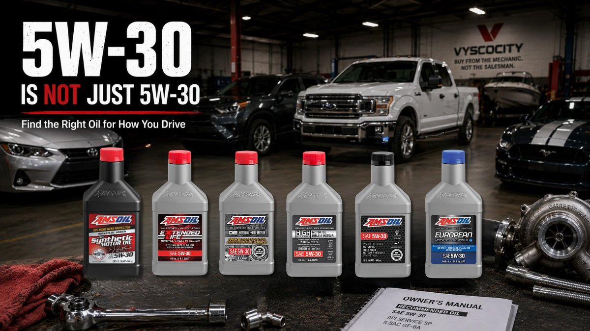 vyscocity's tweet photo. Think all 5W-30 oil is the same?

It isn’t.

A commuter car, turbo SUV, towing pickup, and high-mileage truck may all say “5W-30” — but they don’t always need the same oil.

✔ Daily drivers
✔ Turbo engines
✔ Towing & hauling
✔ High-mileage vehicles
✔ Cars, SUVs & light trucks

The right oil depends on how you actually drive.

Buy from the mechanic. Not the salesman.
https://t.co/YhfYXoNfHx
#vyscocity #AMSOIL #SyntheticOil #MotorOil #TruckLife #CarMaintenance #MechanicAdvice #5W30 https://t.co/kJxbFc0VQH