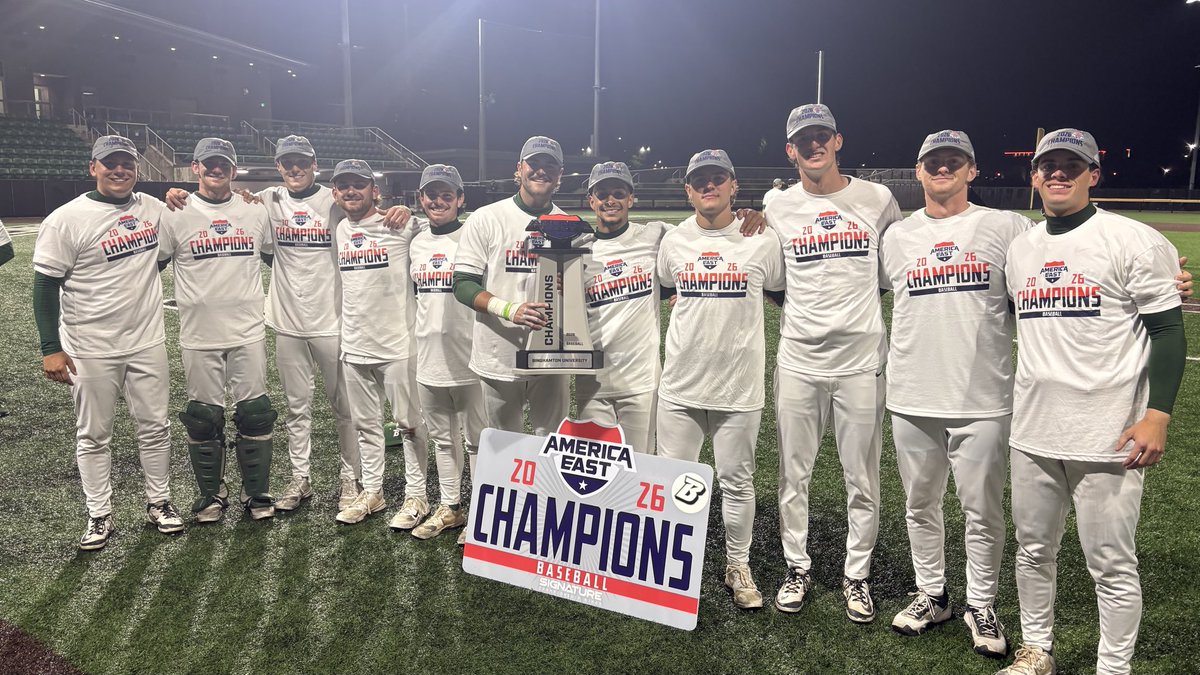 TJEck_TV's tweet photo. BACK TO BACK AMERICA EAST CHAMPS! 

@BinghamtonBASE https://t.co/rkMy7MSKQq