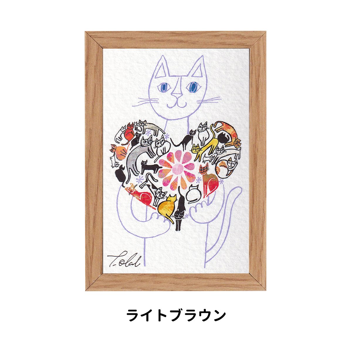 希少　おまけ付き　おかべてつろう　サイン入り　ジークレープリント　猫　アート オンラインショップ「ひだまりの時間」にて、ミニフレームジークレー8