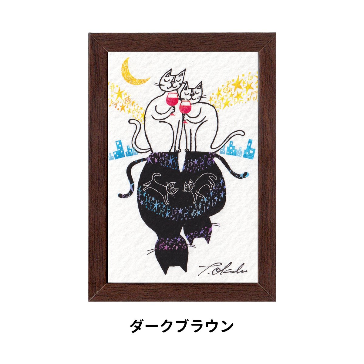 希少　おまけ付き　おかべてつろう　サイン入り　ジークレープリント　猫　アート オンラインショップ「ひだまりの時間」にて、ミニフレームジークレー8