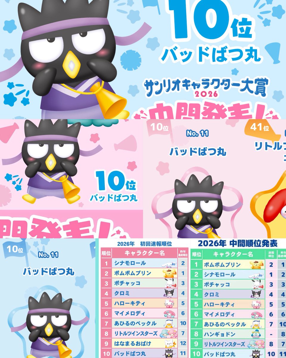 Maruxo41's tweet photo. Hello!May 24th is the last day to vote!!🖤

Badtz-Maru is currently in 10th place in the initial results.

If you're even slightly interested in 
Badtz-Maru, please lend him your support! 🤝🏻 Vote for Badtz-Maru here ↓
https://t.co/hVEL4nYPfs

#SanrioCharacterRanking https://t.co/q9Ae39Va6o