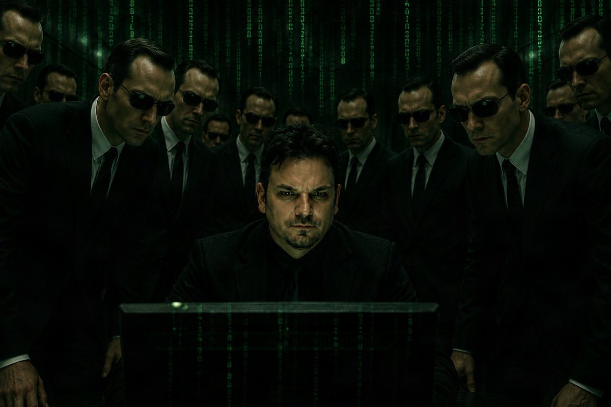 InanKyle's tweet photo. What are you looking at, Kyle?🖥️ 

Do you wanna go beyond the Matrix…Kyle…though the question is…are you ready?

#Matrix #Reality #Simulation https://t.co/C4idgHPmvl