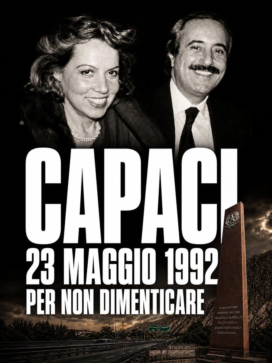 Giadaa2016's tweet photo. Gli uomini passano, le idee restano.” A 34 anni dalla strage di Capaci, onoriamo la memoria di chi ha dato la vita per la nostra libertà. Il loro coraggio è la nostra guida.
#StrageDiCapaci https://t.co/qxrywnCSl4