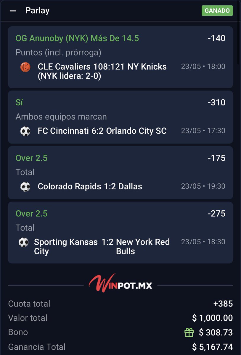 3mosquetipsters's tweet photo. SE COBRA UN PARLAY MÁS ❤️✅ https://t.co/VZe99228xe