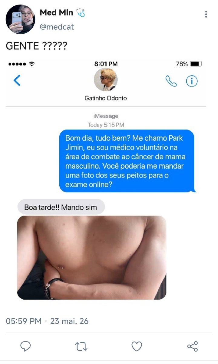 rkivebrave's tweet photo. #Vminau:

Preocupado com o bem-estar do estudante de odontologia, Kim Taehyung, Jimin decide se oferecer para um exame gratuito... só não disse como o examinaria. https://t.co/Y6hfTrd330
