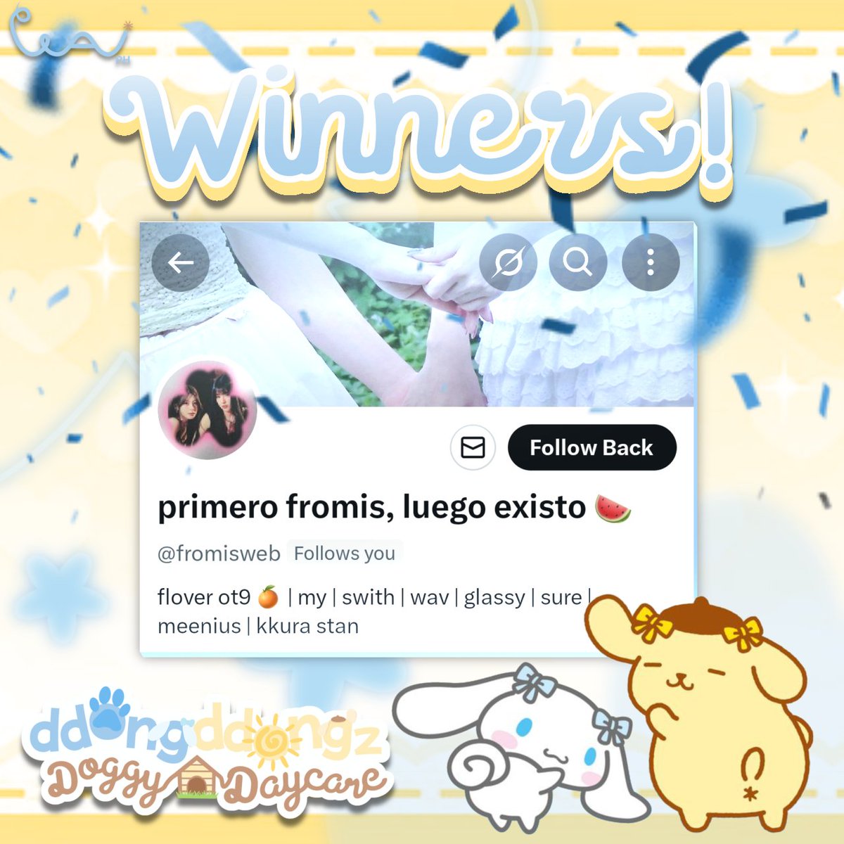 wavsph's tweet photo. 🎉Congratulations to our Winner! ૮₍ ´ ꒳ `₎ა

🏆 @fromisweb

We will send your objekts to you shortly!

Watch out for more GAs from us! 

- 🥟 https://t.co/1iqFTdFGjS