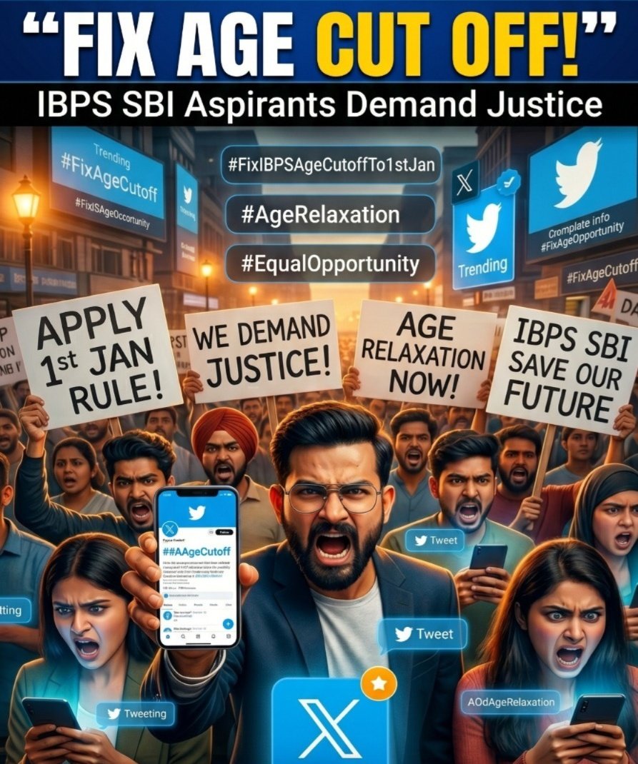Art_ofreasoning's tweet photo. We respectfully urge authorities to support deserving banking aspirants through fair and uniform eligibility reforms in IBPS exams.
@PMOIndia @DFS_India @FinMinIndia @IBPS_official
#FixIBPSAgeCutoffTo1stJan
#AgeRelaxation
#EqualOpportunity https://t.co/Q1xJ9actid