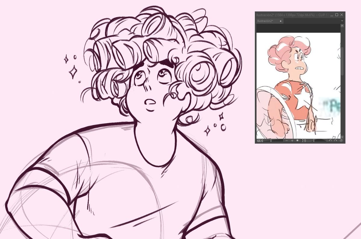 ArilustraD's tweet photo. I saw this sketch from Rebecca and I can't take it off my mind, this version of pink steven is simply gorgeous #stevenuniverse https://t.co/Nu0yTEDMYC